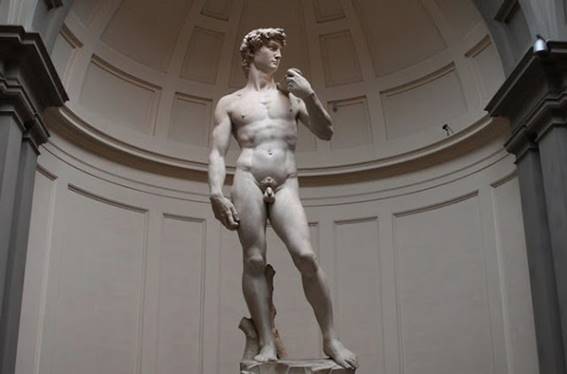 Figura 5: Michelangelo Buonarroti, Davi, 1501-1504 (Academia de Belas Artes de Florença).